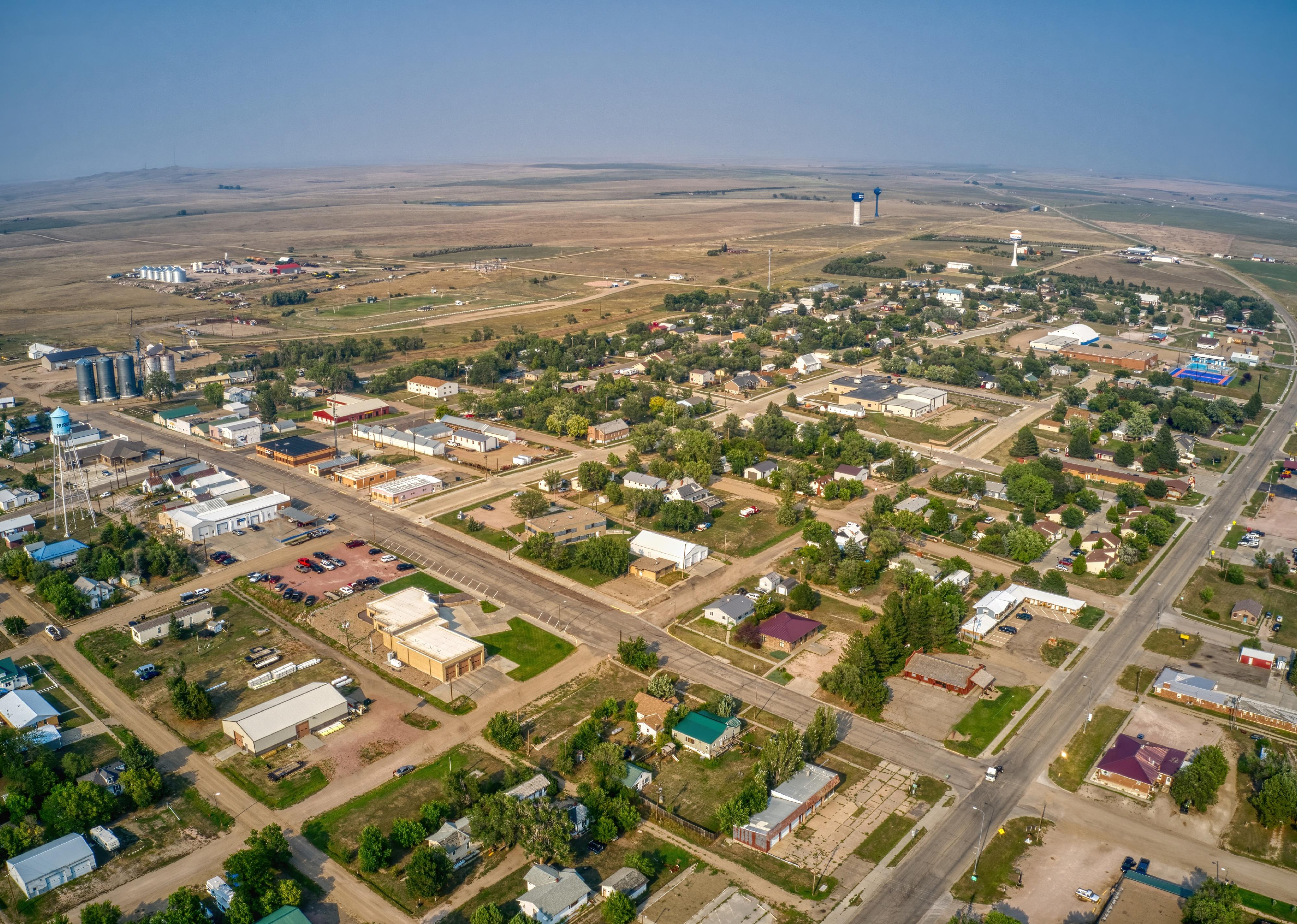 Aerial View of Murdo, South Dakota.