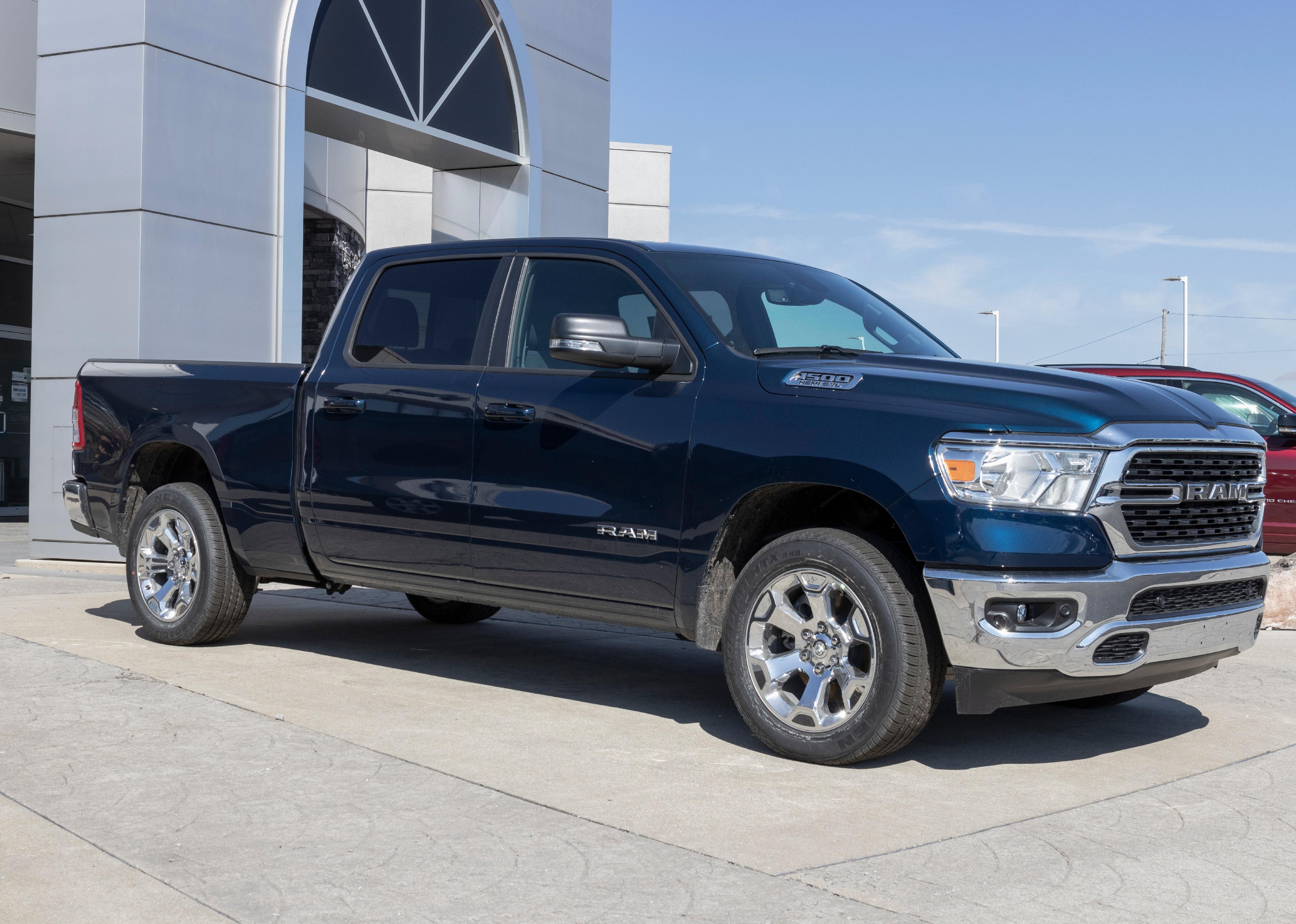 Ram 1500 on display at a dealership.