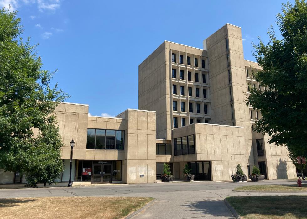 An academic building at University of Massachusetts, Amherst.