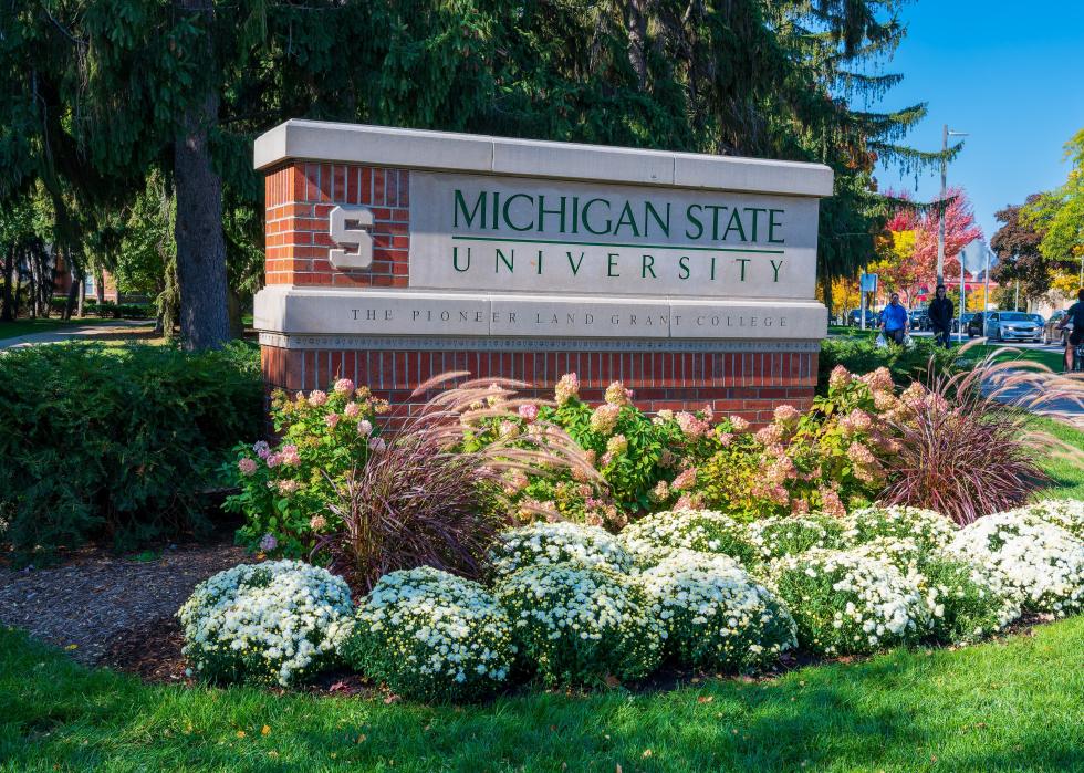 Michigan State University entrance sign.