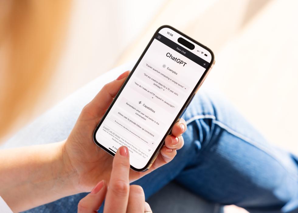 Person using ChatGPT on phone.