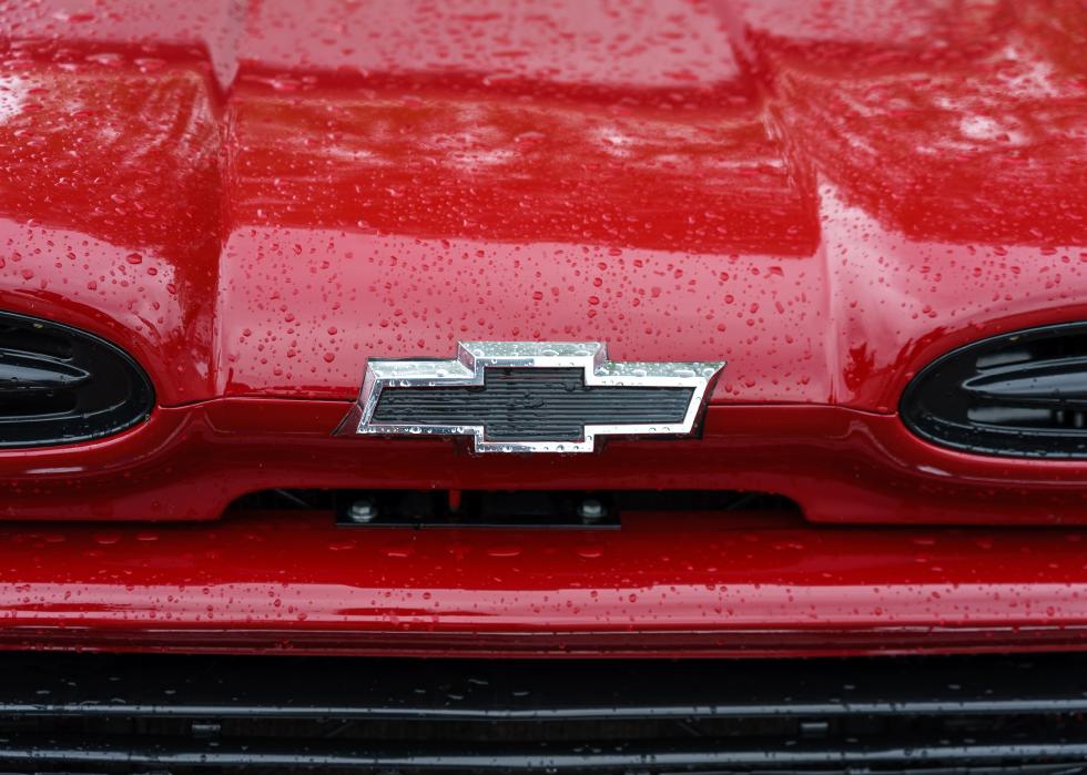  The front emblem of a full-size pickup truck Chevrolet Apache.