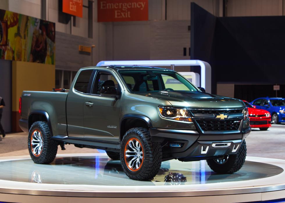  A Chevy Colorado pickup on display.