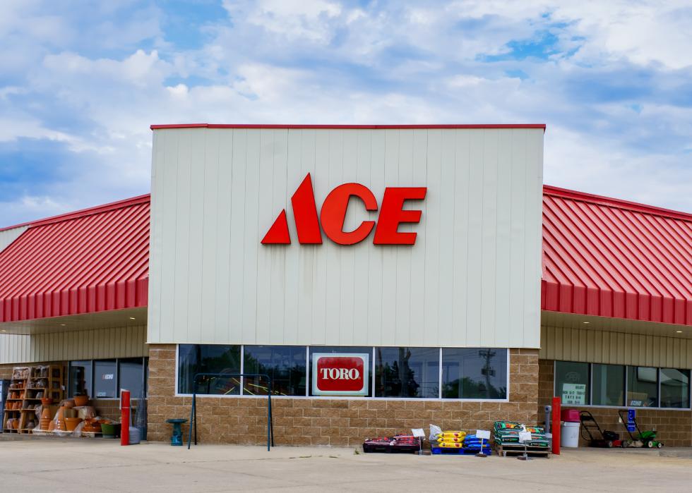 Ace hardware store exterior and sign
