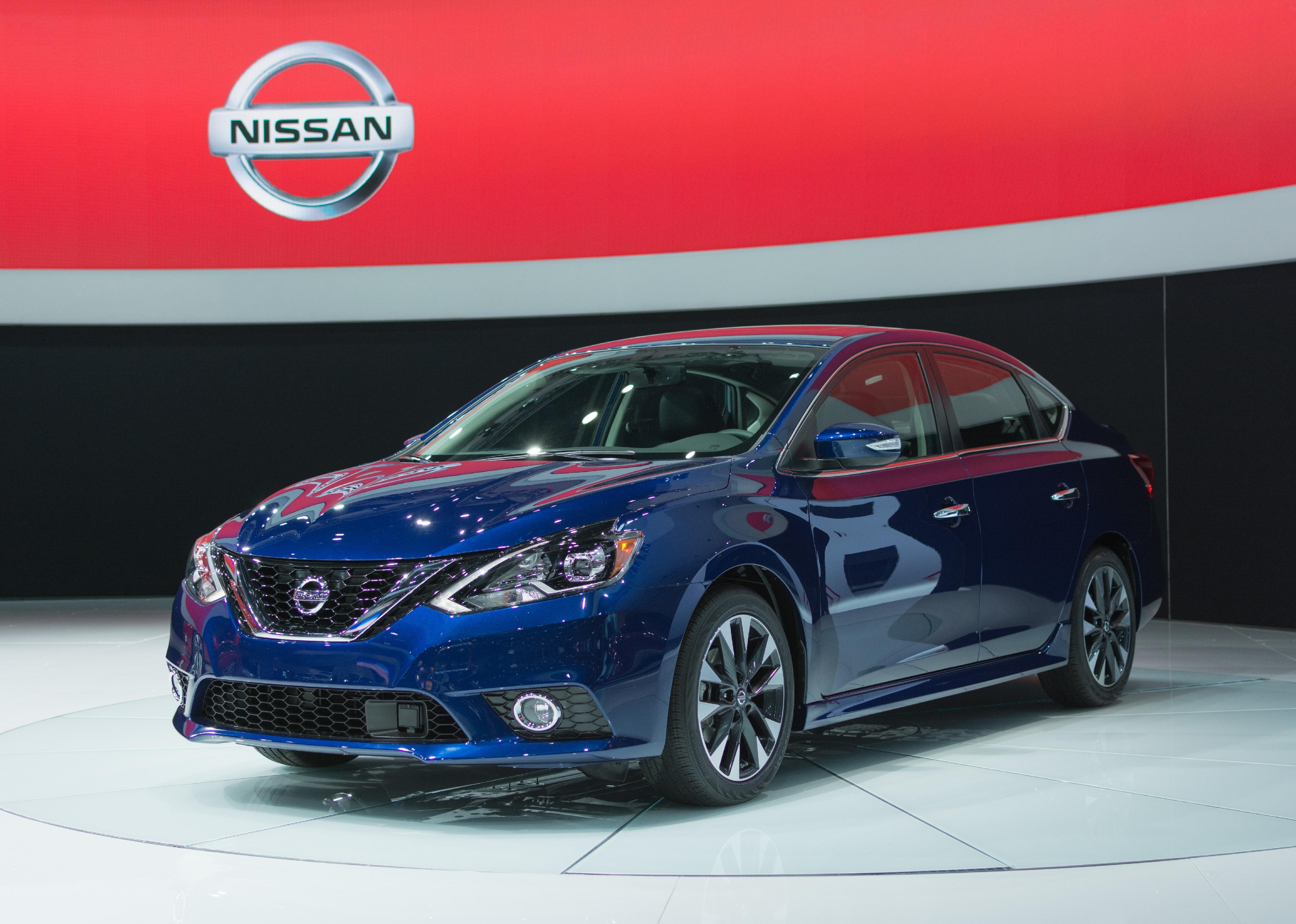 Nissan Sentra on display during the 2015 Los Angeles Auto Show.
