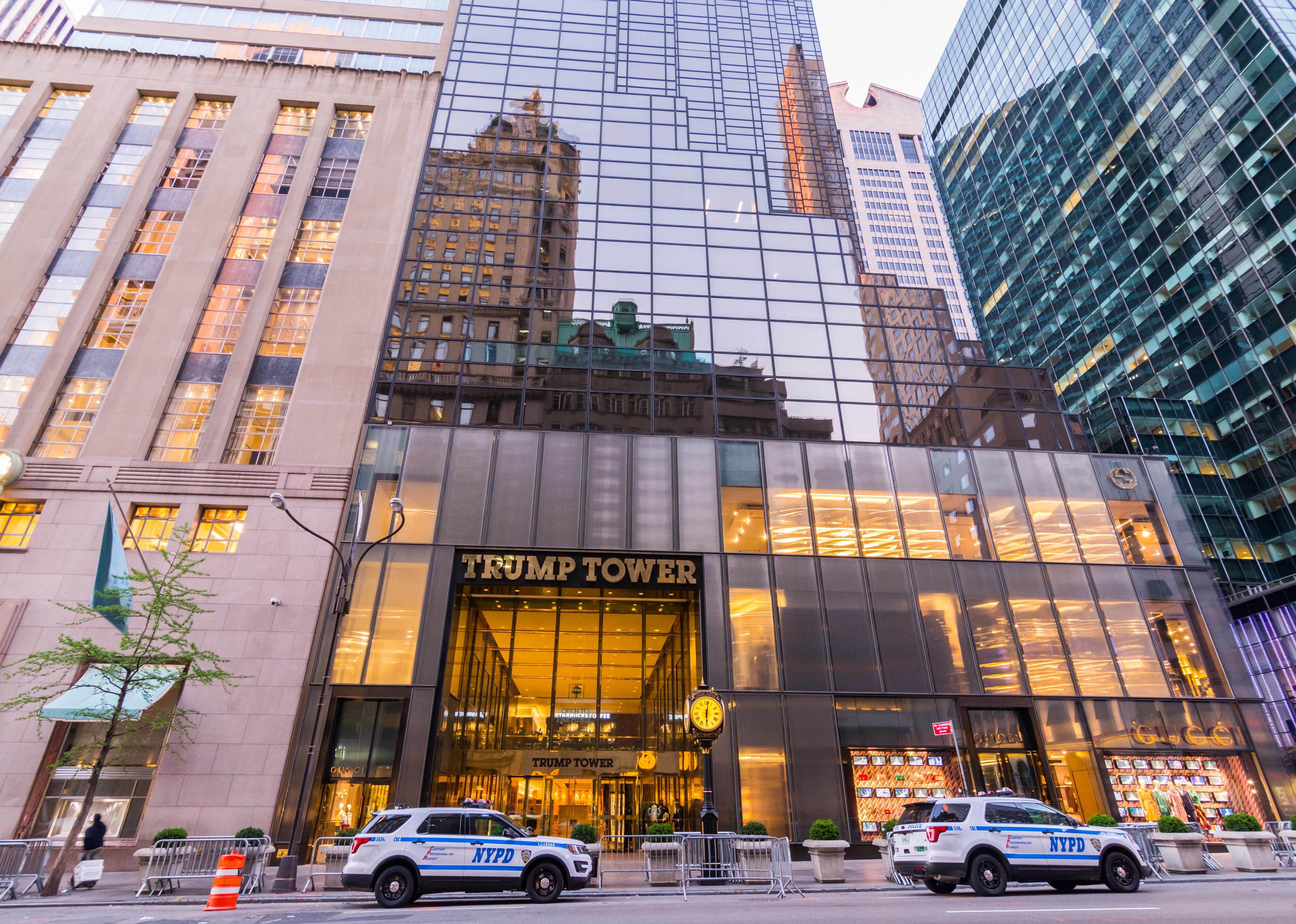 Awning of the Trump Tower on 5th avenue in New York