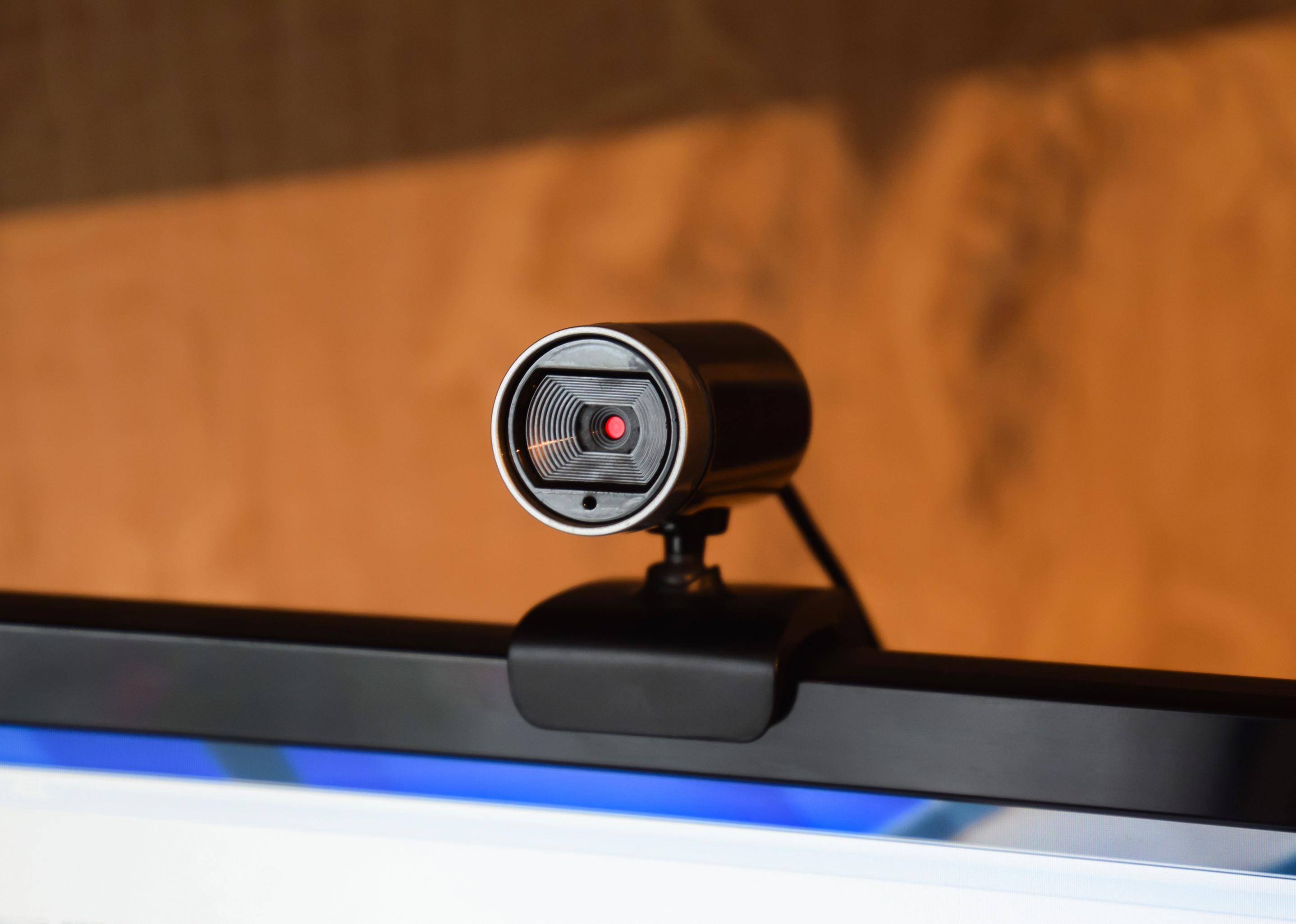 Web camera attached to a monitor