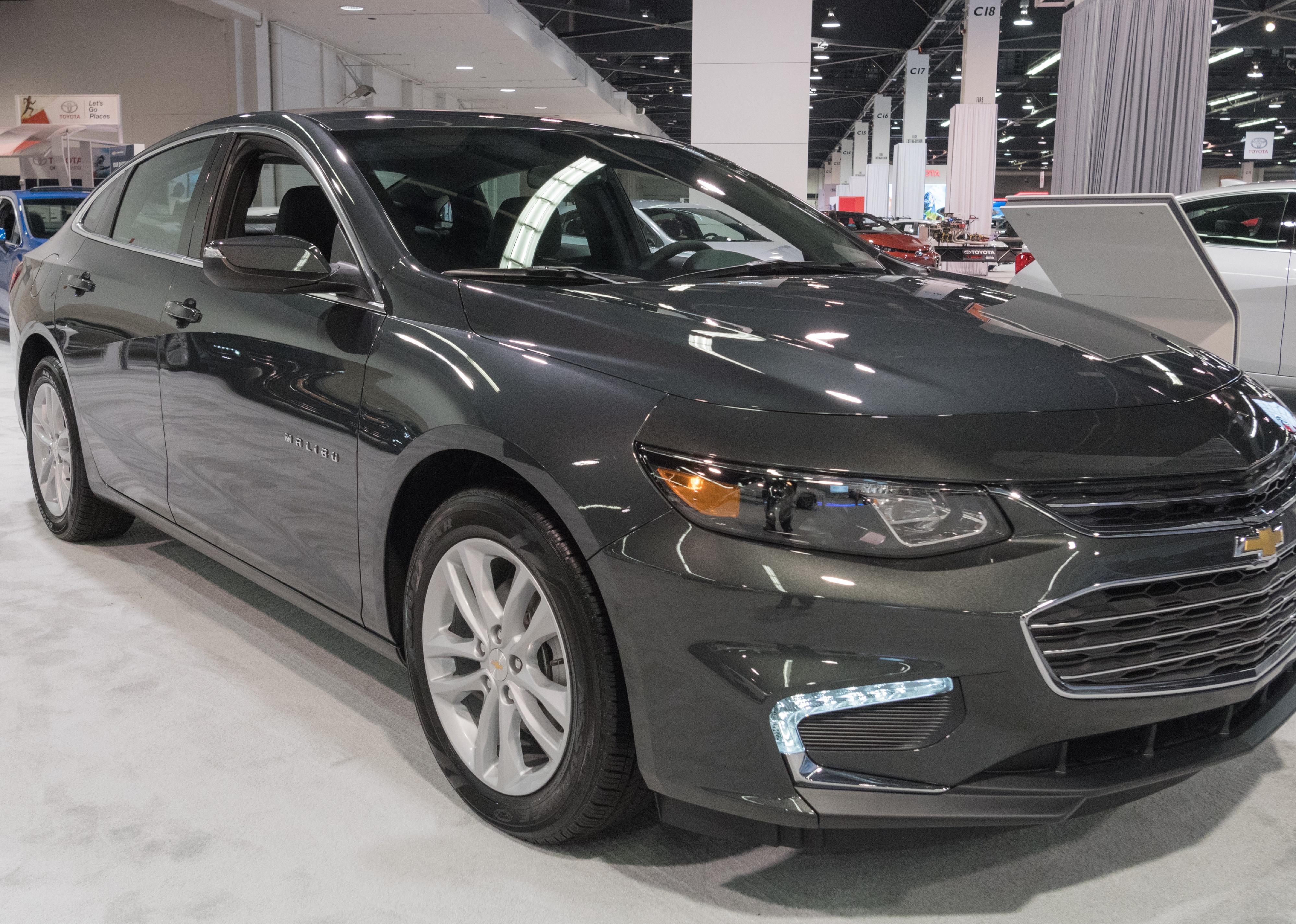 Chevrolet Malibu on display at the Orange County International Auto Show.