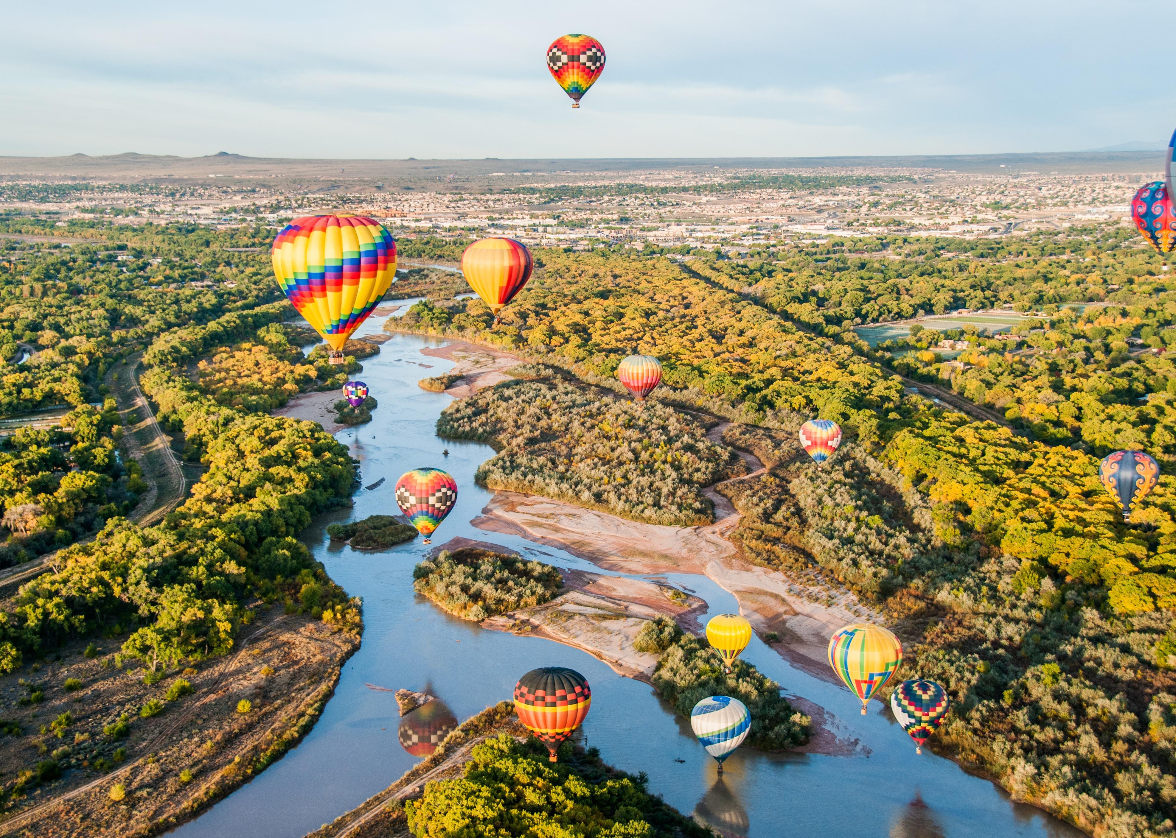Balloons over the Rio Grande.