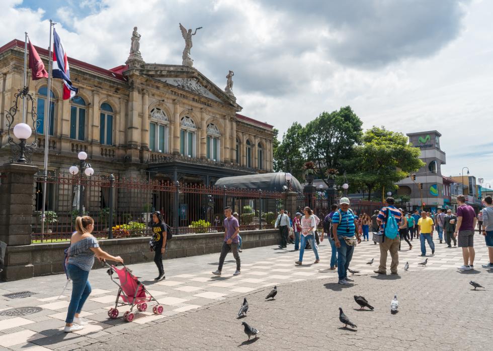Public square in front of the National Theater of Costa Rica