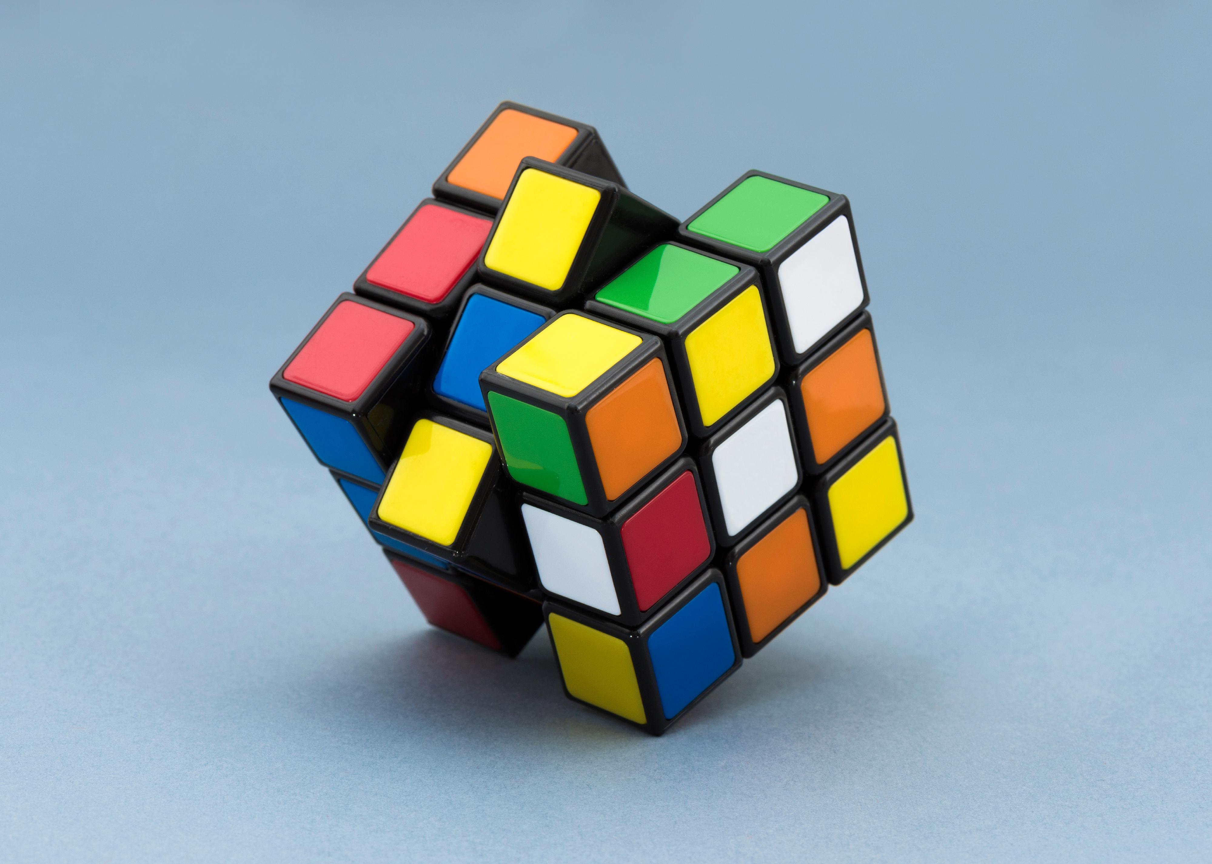 Rubik's cube on white background.