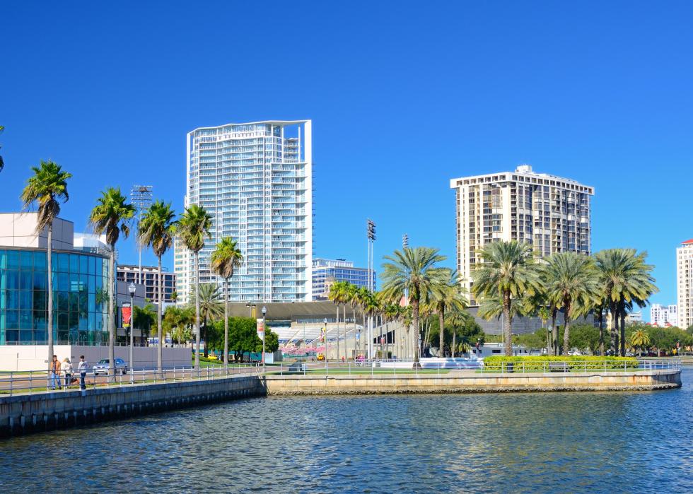 A partial view of Al Lang Stadium on St. Petersburg's waterfront.