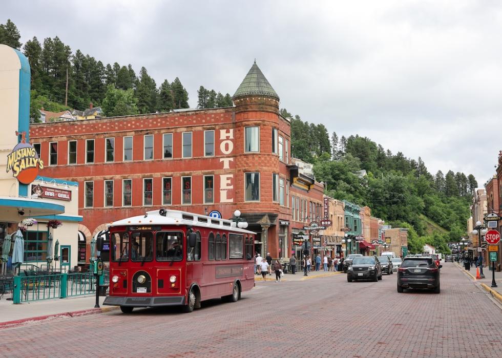 Street view of downtown Deadwood, South Dakota.