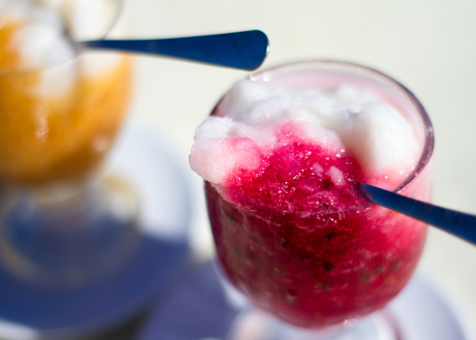 A pink prickly pear sorbet.