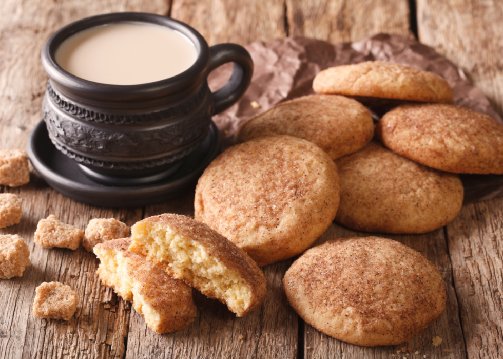 Snickerdoodle cookies and a cup of coffee.