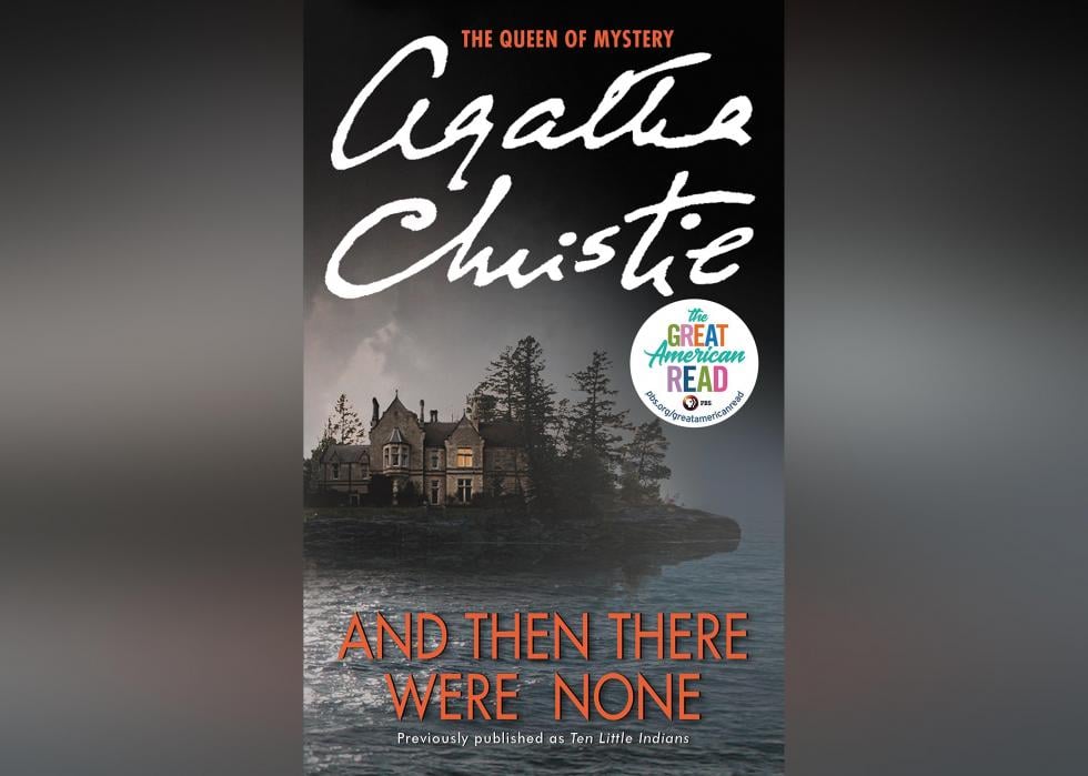 The cover features a stately home on a small peninsula mostly surrounded by water under a dark and eerie sky. 