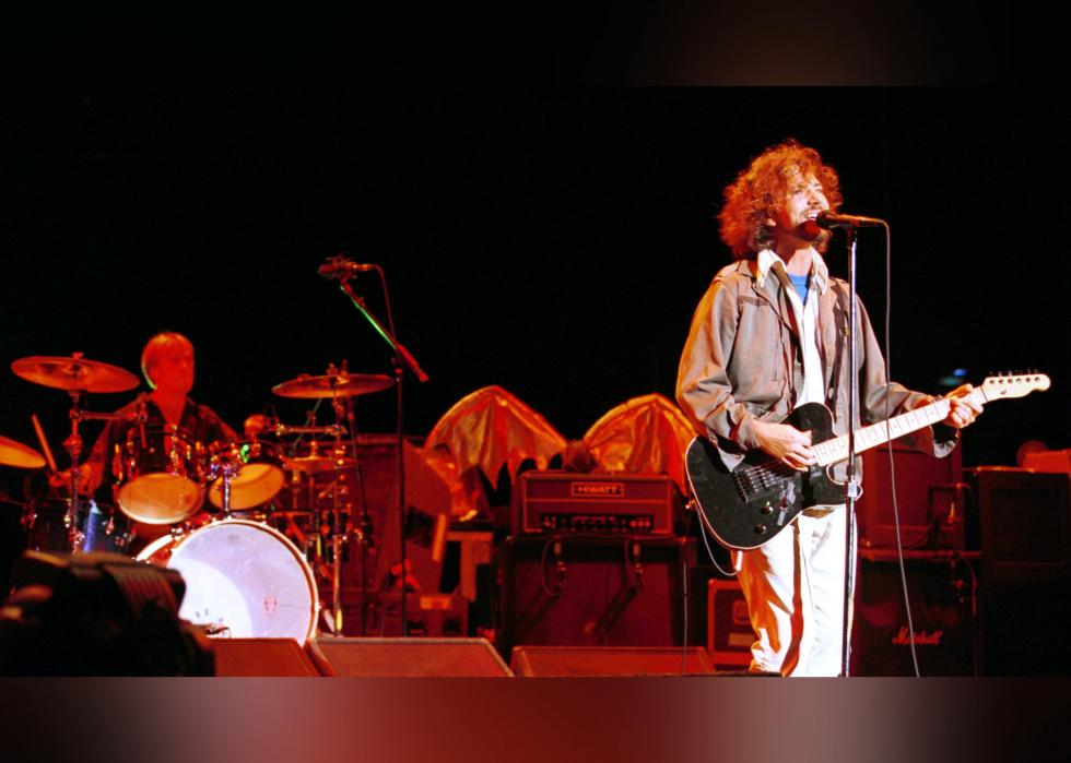 Pearl Jam performs Aug. 23, 2000, at the Jones Beach Theater in Long Island, New York.