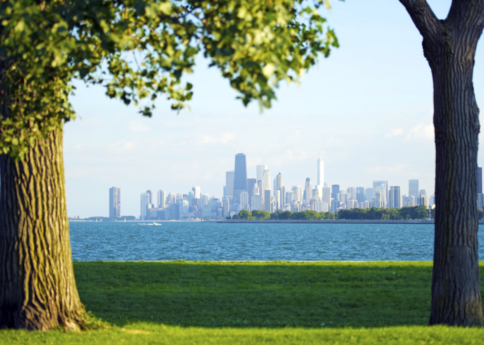 Lake Michigan with Chicago in the background.