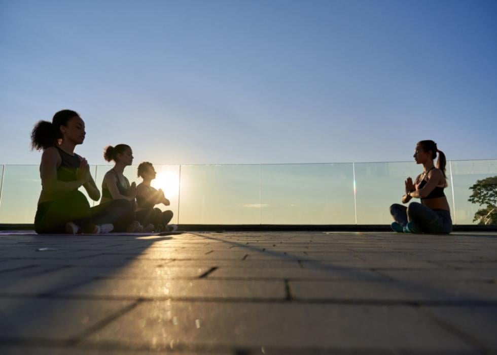 A meditation group.