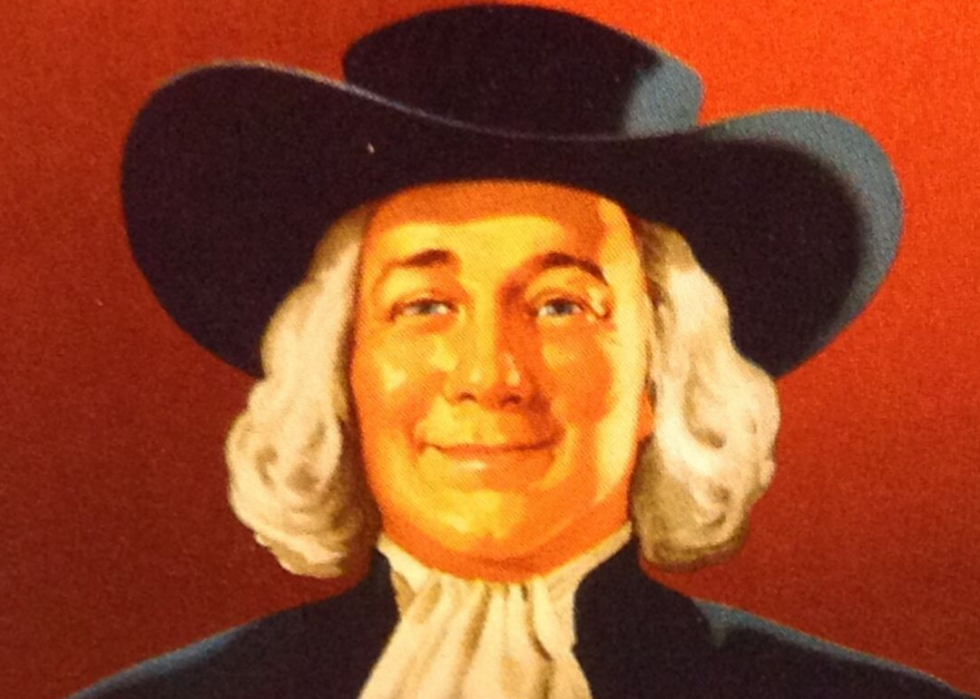 Close-up of Quaker Man from Quaker Oats box.