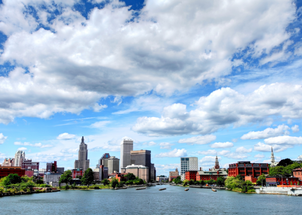 The Providence skyline on the water.