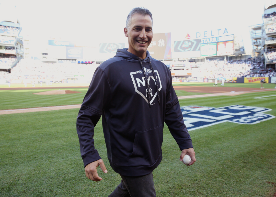 Andy Pettitte walks off the field at Yankee Stadium.