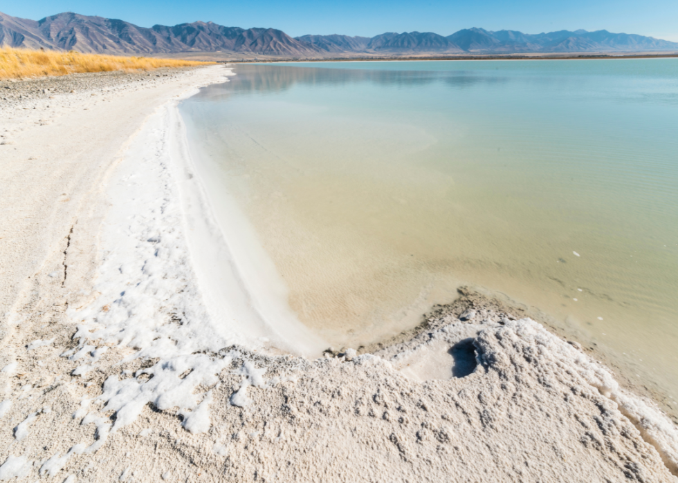 Sandy shores of the Great Salt Lake.