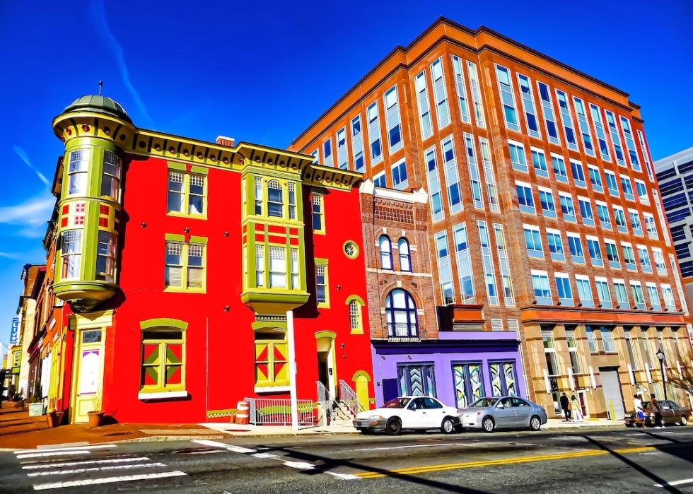 Colorful facades in Wilmington, Delaware.