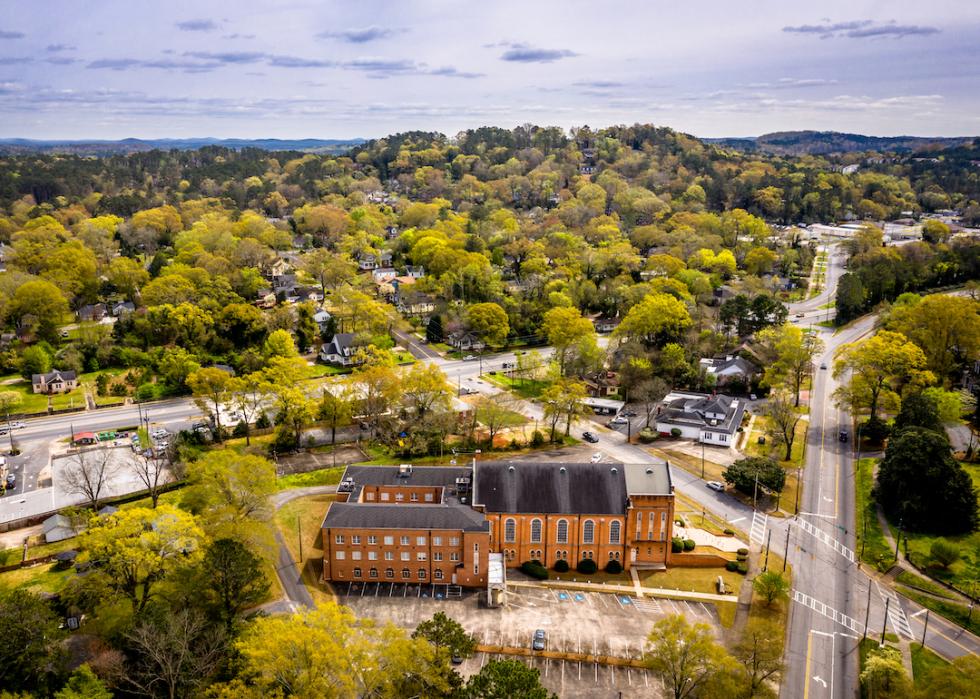 Aerial view of the city of Rome, Georgia.