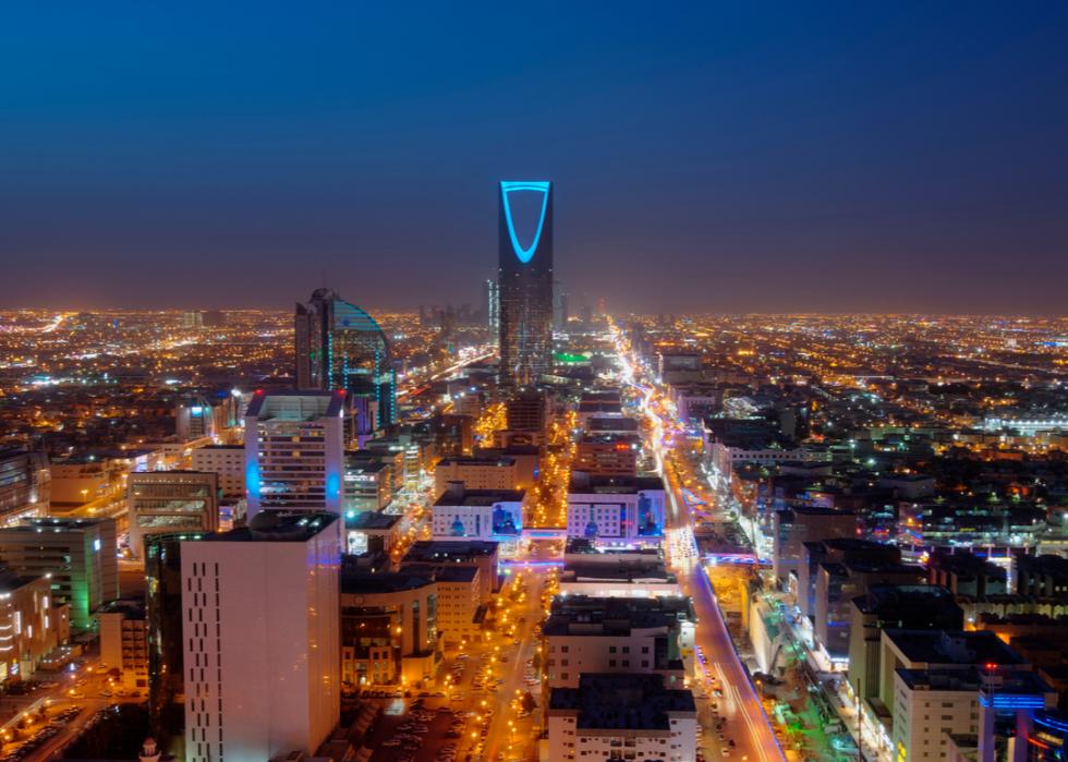 Riyadh, Saudi Arabia, skyline at night 