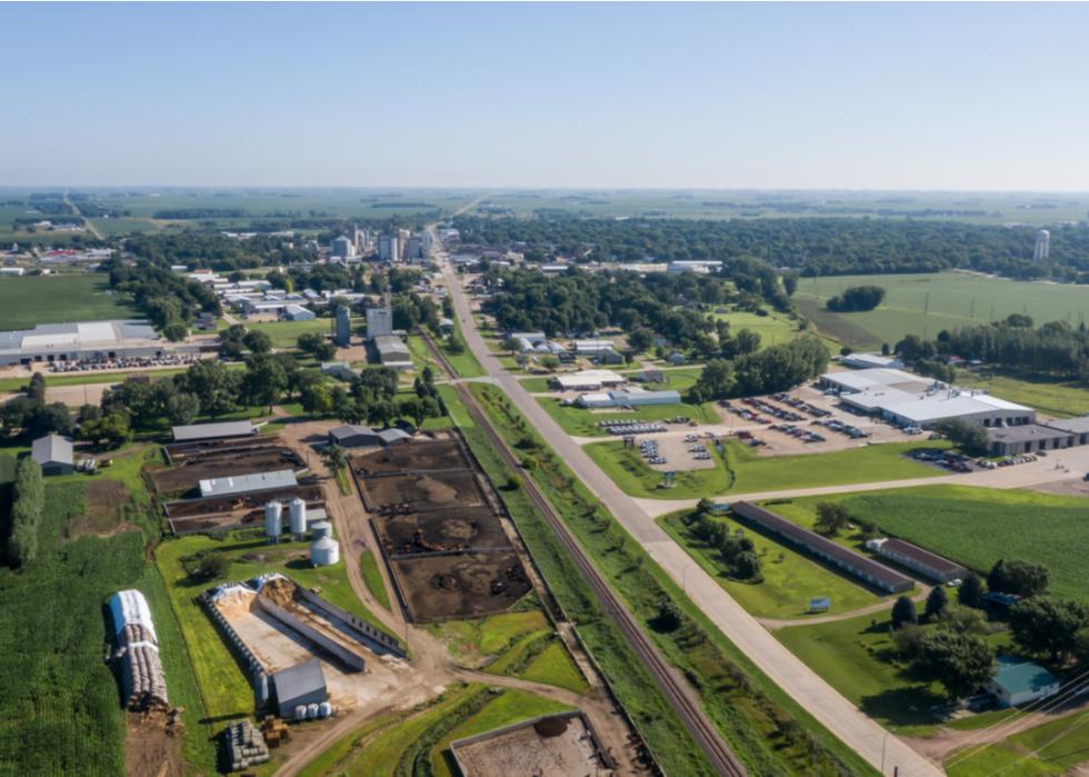An aerial view of Sheldon, Iowa