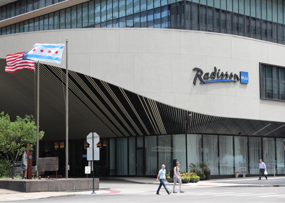 The exterior of Radisson Blu in Chicago, Illinois