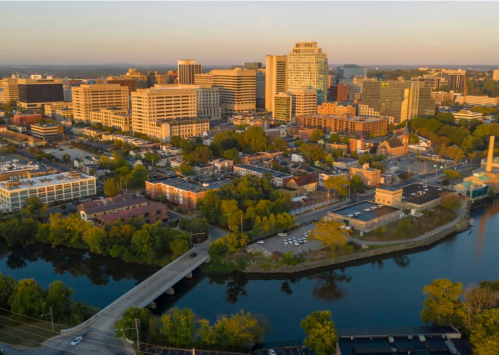 An aerial view of downtown Wilmington, Delaware