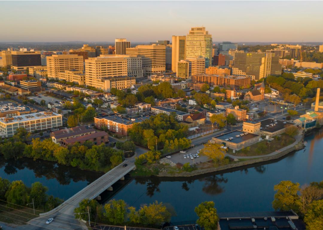 An aerial view of downtown Wilmington, Delaware.