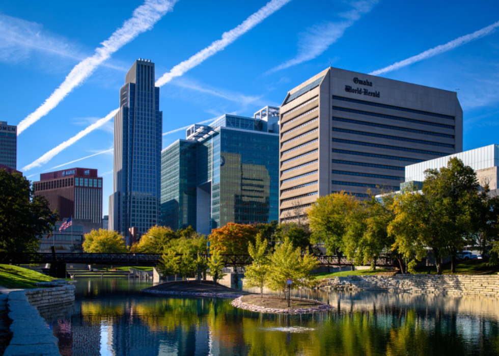 Buildings in downtown Omaha, Nebraska.