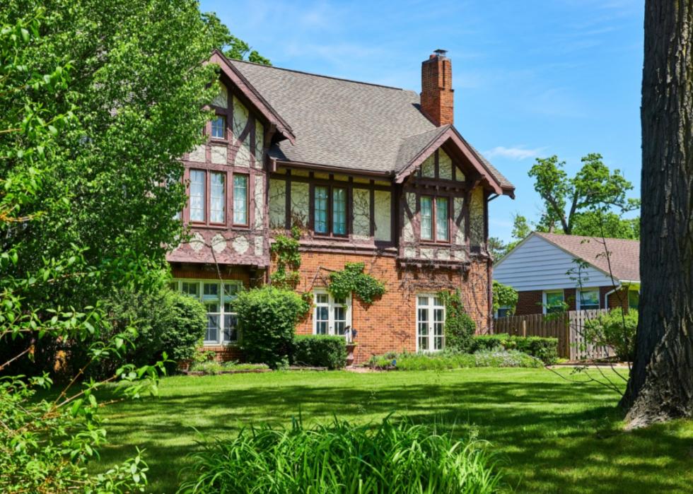 A tudor-style home.