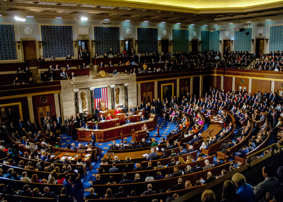 A view of Congress in session. 