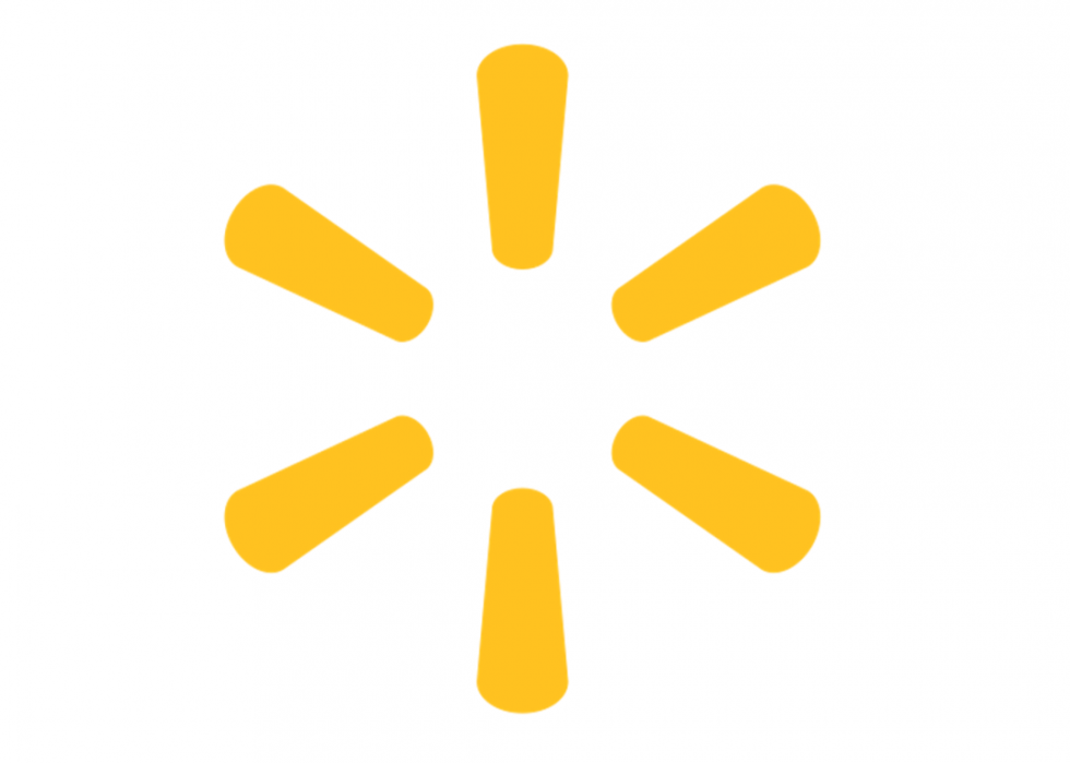 Yellow Walmart logo.
