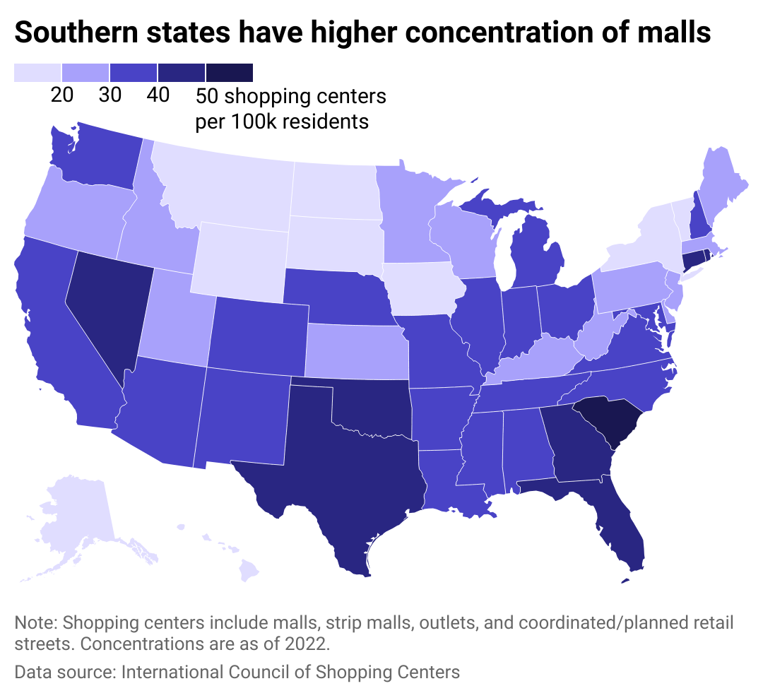 Malls are closing across the country. These states are keeping them